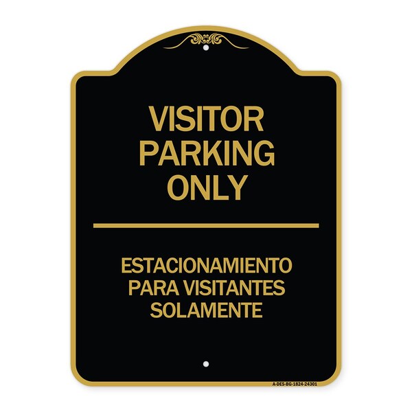 Bilingual Reserved Parking Visitor Parking Only Estacionamiento Para Visitantes, A-DES-BG-1824-24301